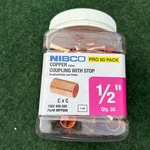 (50-pk) Nibco Coupling With Stop Fitting Pro Pack Cup X Wrot Copper 1/2". Fixed Price $24.97.
