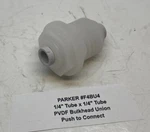 Parker 1/4" Tube X Pvdf Bulkhead Union - 300psi (push To Connect). Fixed Price $9.95.