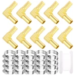 Taisher 10 Pcs Brass Of 90 Degree Air Hose 1/2" Barb - Barb, Gold. Fixed Price $30.29.