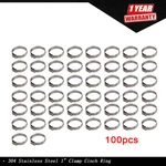100 Pack 304 Stainless Steel Clamp Cinch Ring Crimp Pinch Fitting Tubing 1" New. Fixed Price $19.82.