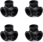 1/2" Black Side Outlet Elbow, Home Tzh Cast Malleable Iron 3 Way Corner Pipe Fit. Fixed Price $20.93.