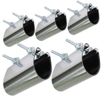 Pipe Repair Clamp 4" Ips Double Bolt 6" Long Stainless Steel 5-pack. Fixed Price $122.04.