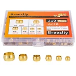 Breezliy 210pcs Tube Od 1/8" 6 Sizes Brass Compression Sleeves, Yellow. Fixed Price $25.92.
