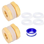 Breezliy 2pack 1/4" Female Npt And 1/2" Male Ght Bulk Head Pipe 2pack, Bronze. Fixed Price $18.99.