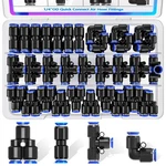 Mxuteuk 1/4"od Push To Connect Fittings Quick 1/4" Od Kits-a, Blue. Fixed Price $17.30.