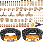 72 Pcs Brass Dot Air Line Fittings With 50ft 1/4" And 3/8" Kit. Fixed Price $130.90.