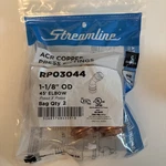 Mueller Streamline 2pc Acr Copper Press Fittings Rp03044 45 Elbow 1-1/8 Od Nip. Fixed Price $38.99.