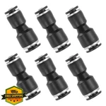 Patikil 6pc 1/8" X 1/4" Push To Connect Union Reducer Fitting Black Pneumatic. Fixed Price $20.00.