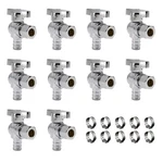 10 Pcs Quarter Turn 1/2 Inch Pex X 3/8 Compression Angle Stop Valve, 1/2.... Fixed Price $54.96.