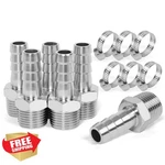 Chillwaves 304 Stainless Steel Air Hose Fittings 1/2" Barb X Npt 6-pack. Fixed Price $27.99.