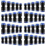 40 Pcs Quick Connect Straight Push Connectors,5/32" 1/4" 5/16" 3/8" 1/2 Inch .... Fixed Price $22.50.