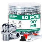 Ouru 50pcs M8 Grease Fittings Kit, Metric Zerk M8-90 (50pcs), Silver. Fixed Price $17.38.