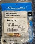New Qty 5 Meuller Streamline Rp15727 Refrigeration 1/2" Acr Copper Press Fitting. Fixed Price $129.00.