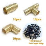 Efield (130 Pcs) 3/4" Pex Crimp Fittings With Copper Rings -certified Lead Free. Fixed Price $63.99.