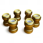 Hqmpc 1" Pex Straight Coupling Push Fit Brass Fittings (6 Pack) New Open Box. Fixed Price $46.75.