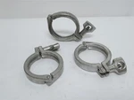 237183 Used; Mfg- 13mhhm250 Lot-3 Single Pin Pipe Clamps; 2-1/2"; Ss; Mixed Mfg. Fixed Price $38.36.