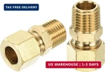 Uxcell 3pcs Brass Compression Tube Fitting, 3/8" Od X 1/4" Npt Male Connect. Fixed Price $15.07.