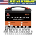 New 80pcs Jic Cap And Plug Set, 37 Degree Flare Threads Hydraulic Hose Fittings. Fixed Price $66.99.