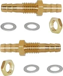 Youho 2pcs 1/4" Id Hose Barb Thru-bulk Head Hex Union Brass. Fixed Price $11.67.