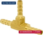 Joywayus Brass 1/8" Hose Barb, Tee 3 Way Union Pipe Fitting For Water/fuel/air. Fixed Price $12.11.