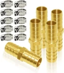 5/8" Id Hose Barb Hex Union Brass Fitting Water/fuel/air With 10 Stainless St.... Fixed Price $20.25.