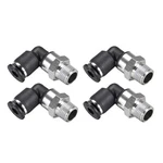 Uxcell Push To Connect Tube Fitting Male Elbow 4mm 1/8npt X 4mm, Black. Fixed Price $12.99.