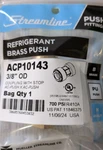 Mueller Streamline Acp10143 3/8" O.d. Refrigerant Brass Push Fitting Coupling. Fixed Price $25.00.