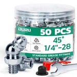 Ouru 50pcs 1/4"-28 Grease Fittings Kit, Sae 45. Fixed Price $14.62.