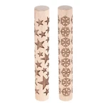 Harfington 2pcs Wood Clay Roller 4"snowflake Star Pattern Rolling 4", Brown. Fixed Price $16.64.