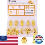 Breezliy 1/4 Inch Od Brass Compression Insertsleeve Ferrulenut 50pcs A037. Fixed Price $16.02.