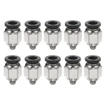 10pcs For Push To Connect Fitting 1/4" X 10-32" Straight Union Thread Black. Fixed Price $11.30.