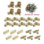 74pcs Efield 1/2" Pex Barb Crimp Brass Fitting: Drop-ear,tee Elbow Coupler,clamp. Fixed Price $33.99.