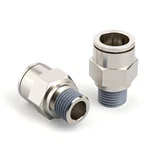 Tailonz Pneumatic Male Straight 3/8 Inch Tube 3/8"od-3/8"npt, Silver. Fixed Price $27.99.