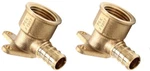 (pack Of 2) Pex 1/2 Inch X Female Npt Drop-ear Elbow, Barb Crimp Brass. Fixed Price $23.97.