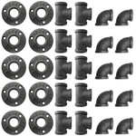 Alffun 3/4 Inch Black Malleable Iron Cast Pipe Fitting Flange Tees Elbow For Diy. Fixed Price $25.51.