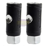 Two 1/4" Fnpt Safety Couplers Industrial Style Air Plug Push Button Release. Fixed Price $29.95.