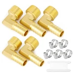 Gasher 5 Pieces Brass Hose Barb Reducer 90 1/4" Npt X Barb,. Fixed Price $17.87.