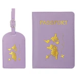 Patikil Passport Cover Holder And Luggage Tag Set, Pu Leather Purple. Fixed Price $16.77.