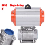 2 In Single Acting Pneumatic Ball Valve Air Actuated Stainless Steel. Fixed Price $135.23.