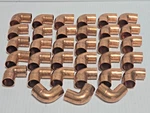33 Pcs - Mueller 1/2" Copper 90 Degree Elbow Sweat Solder Pressure Fitting. Fixed Price $35.96.