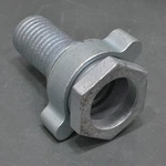 Kuriyama Hose Spud Fitting Gj-300, 3" Barbed Stem X Npt, Wing Nut, Steel. Fixed Price $79.95.