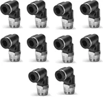 10 Pcs Push-to-connect Fittings 1/4 Inch 1/4od X 1/4npt, Black And Silver. Fixed Price $18.84.
