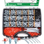 Aienxn 525pcs Grease Fittings Assortment, Sae & Metric Zerk. Fixed Price $54.21.