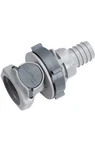Colder 3/4" In-line Hose Barb - Polypropylene Valved Bulkhead. Fixed Price $9.99.
