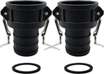 2pcs Camlock Fittings Poly Plastic C-200 2" Type C Standard 2 Inch, Black. Fixed Price $29.11.