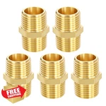Metallixity 5pcs 1/2" Male Npt Brass Pipe Fitting Hex Nipple Extension. Fixed Price $20.00.