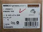 Nibco Pc611 Press Tee 9105200pc. Fixed Price $239.87.