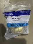 Jones Stephens C77426lf 3/4" Plumbite Push On 90 Degrees Elbow - Brass. Fixed Price $15.00.