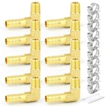 Gasher 10pcs Brass Hose Barb Reducer 90 Degree Elbow 1/8" Npt To 5/16". Fixed Price $22.66.