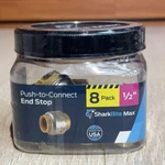 (8-pk) Sharkbite Max Push-to-connect End Stop Fitting Brass 1/2" Ur514j8. Fixed Price $44.99.